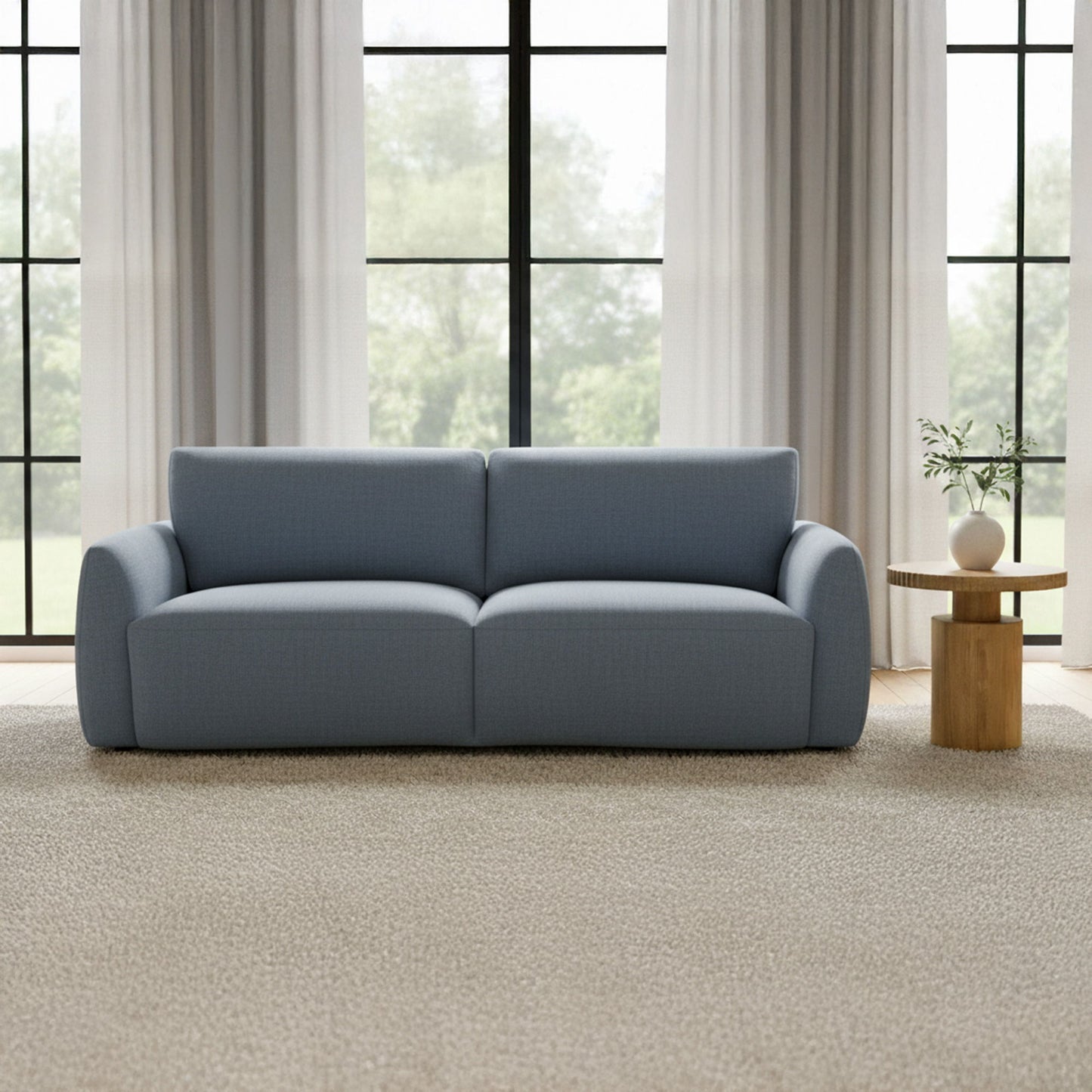 Callie - 91" Sofa - Slate Blue
