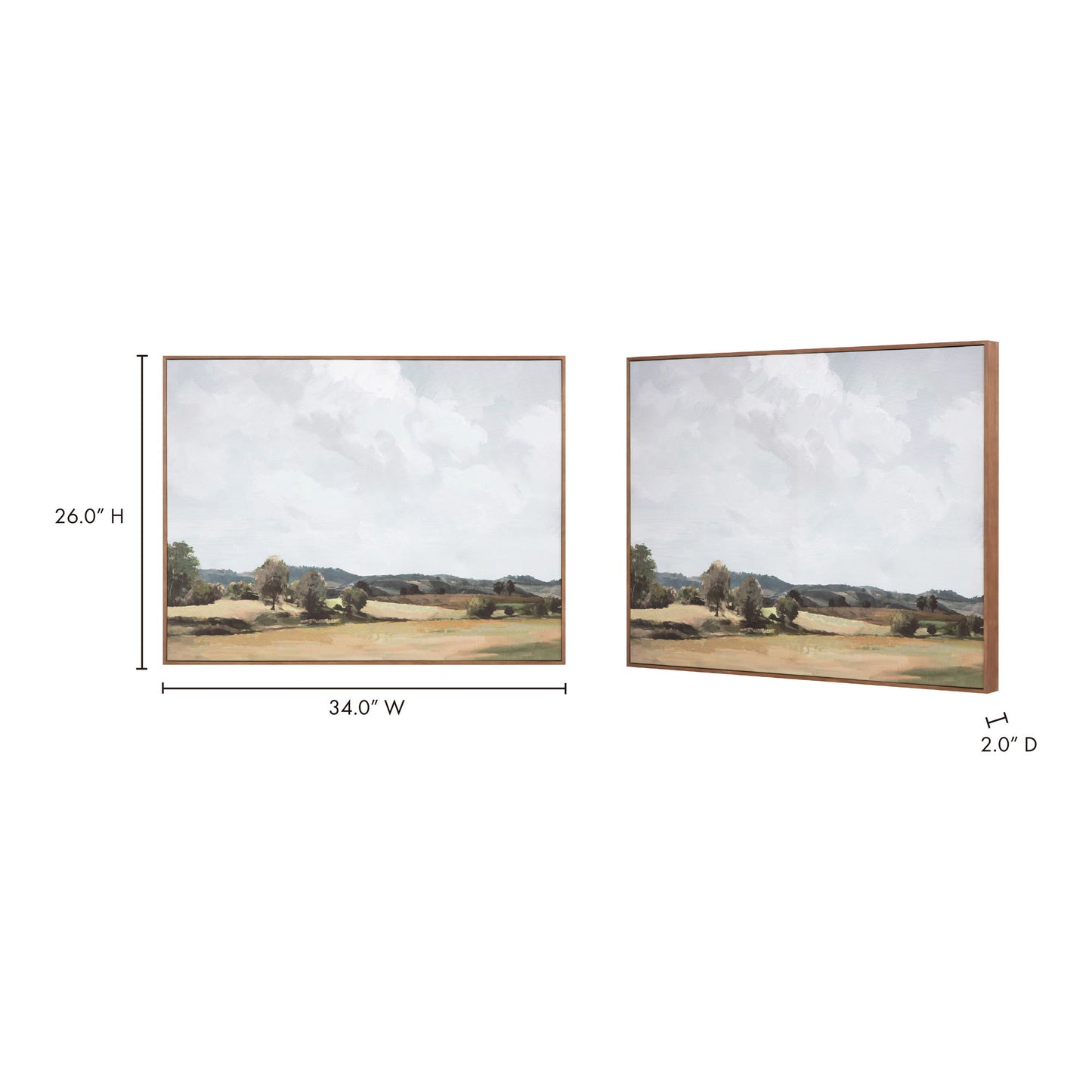 Vast Country - Framed Painting - White