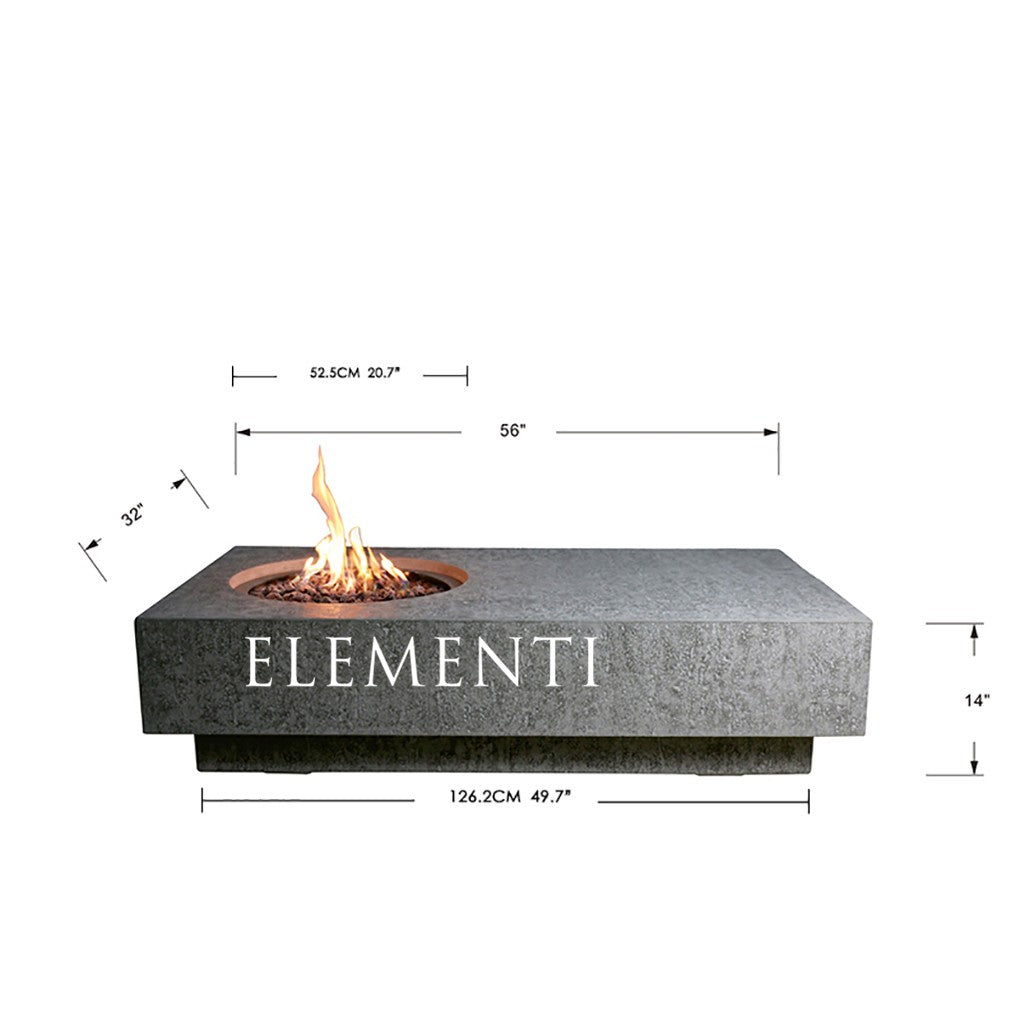 Elementi Metropolis Fire Table In Light Grey Natural Gas