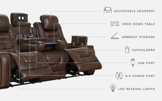 Game - Bark - Pwr Rec Sofa With Adj Headrest