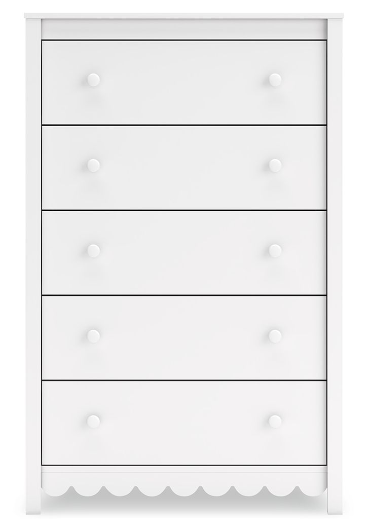 Hallityn - White - Five Drawer Chest