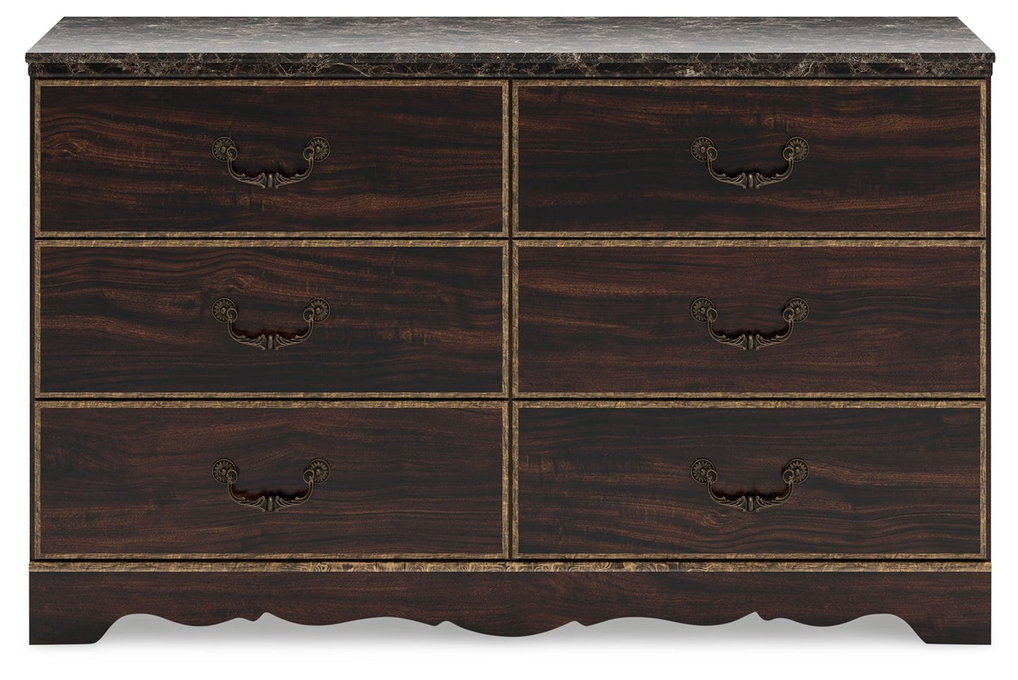 Glosmount - Two-tone - Six Drawer Dresser