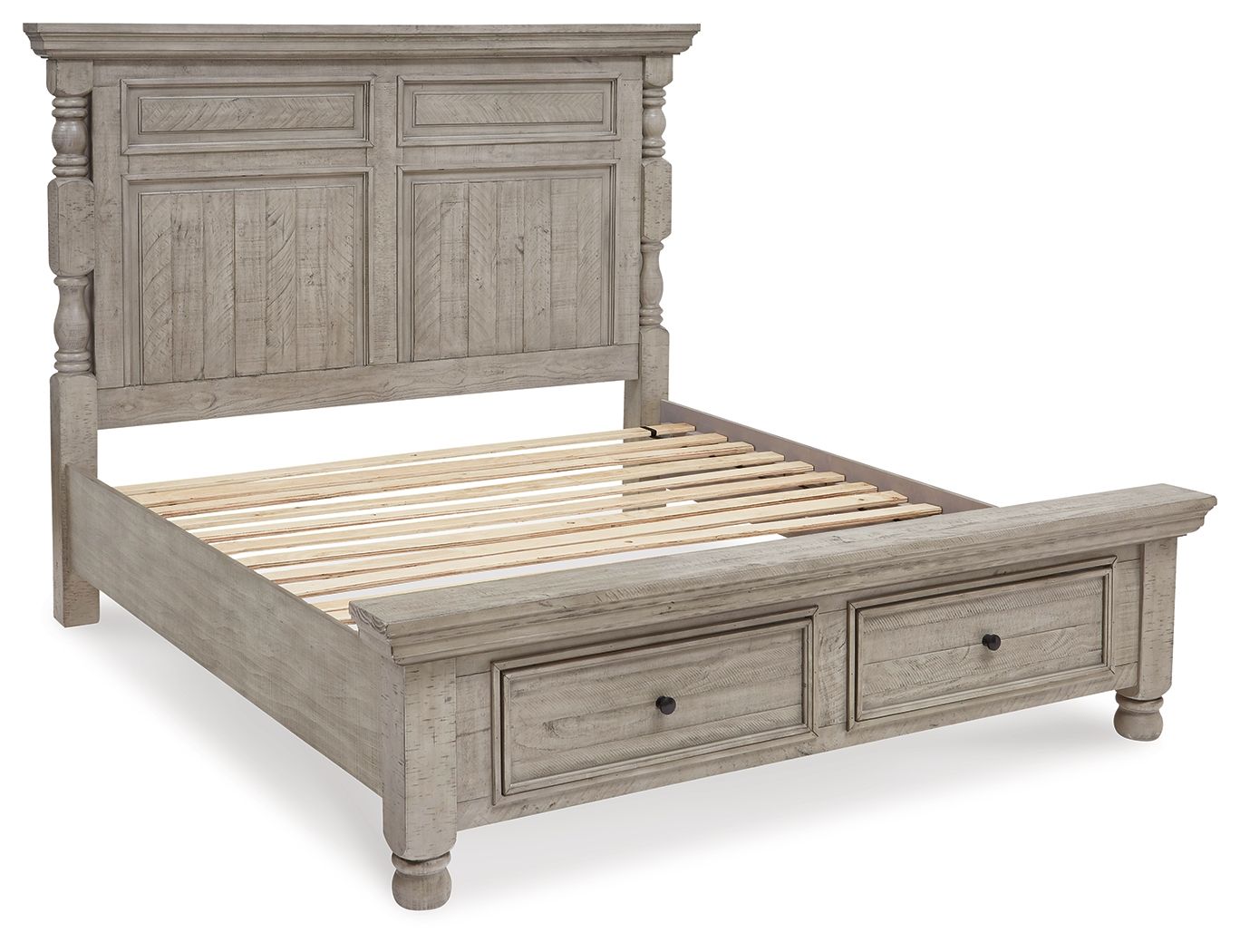 Harrastone - Gray - California King Panel Bed