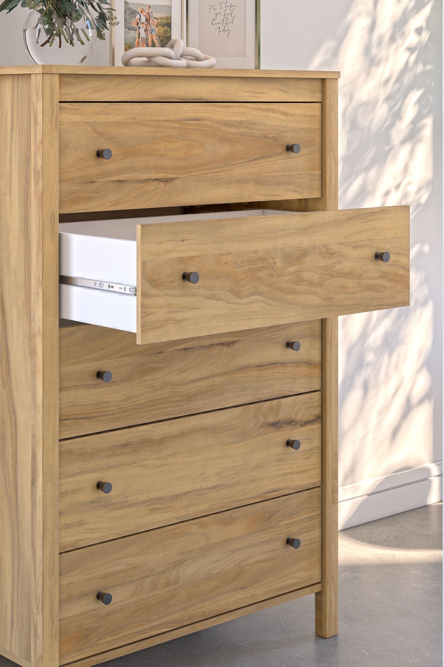 Bermacy - Light Brown - Five Drawer Chest