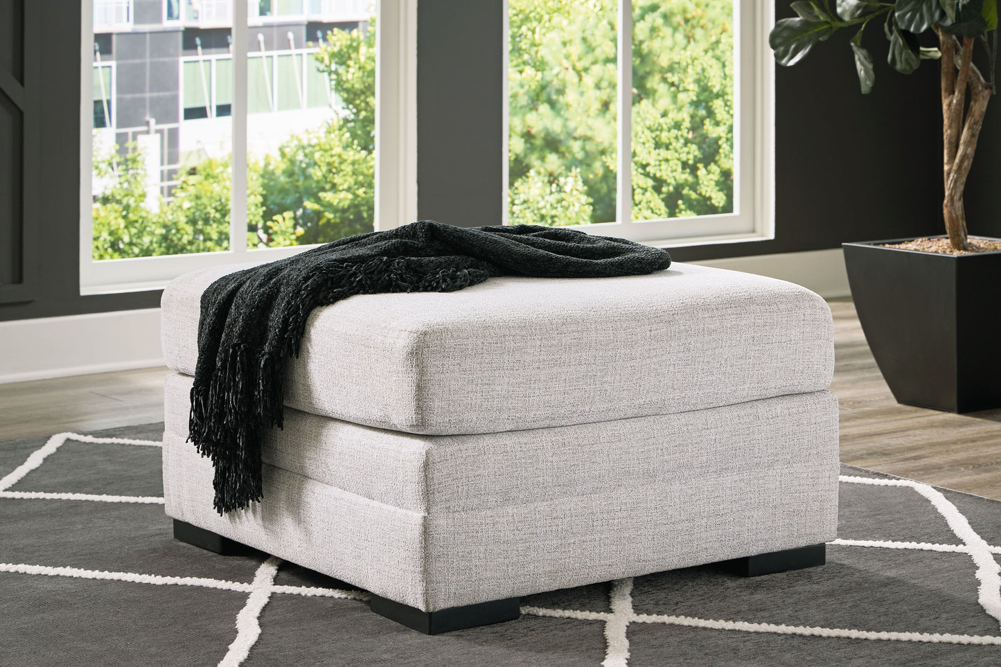 Koralynn - Stone - Oversized Accent Ottoman