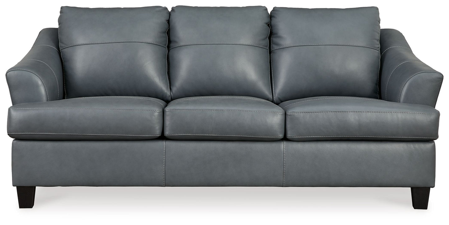 Genoa - Steel - Queen Sofa Sleeper - Leather Match